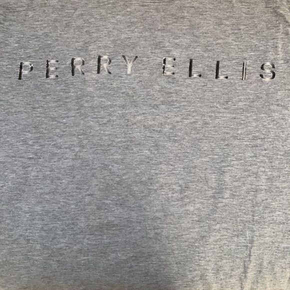 Perry Ellis T- shirt Embroidered Logo Gray Men’s Size XL - Picture 6 of 6